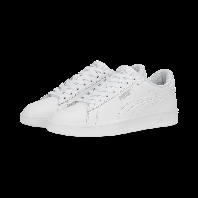 Smash 3.0 Skinn Joggesko Ungdom Puma På Tilbud Hvit-kul Lys Grå