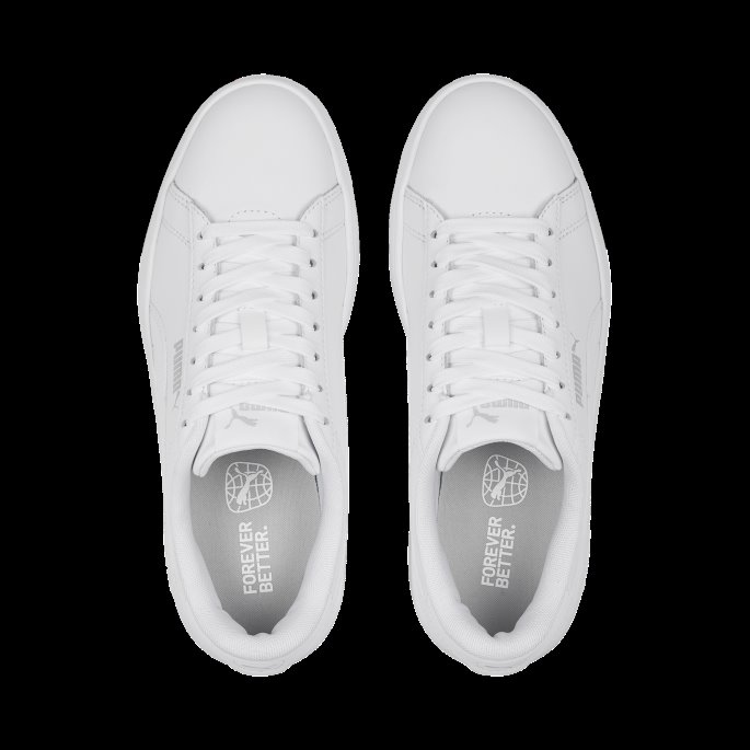 Smash 3.0 Skinn Joggesko Ungdom Puma På Tilbud Hvit-kul Lys Grå