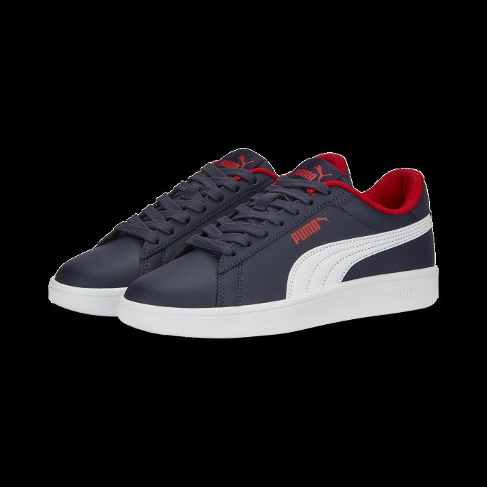 Smash 3.0 Skinn Joggesko Ungdom Marine-hvit-for All Time Rød Puma På Salg