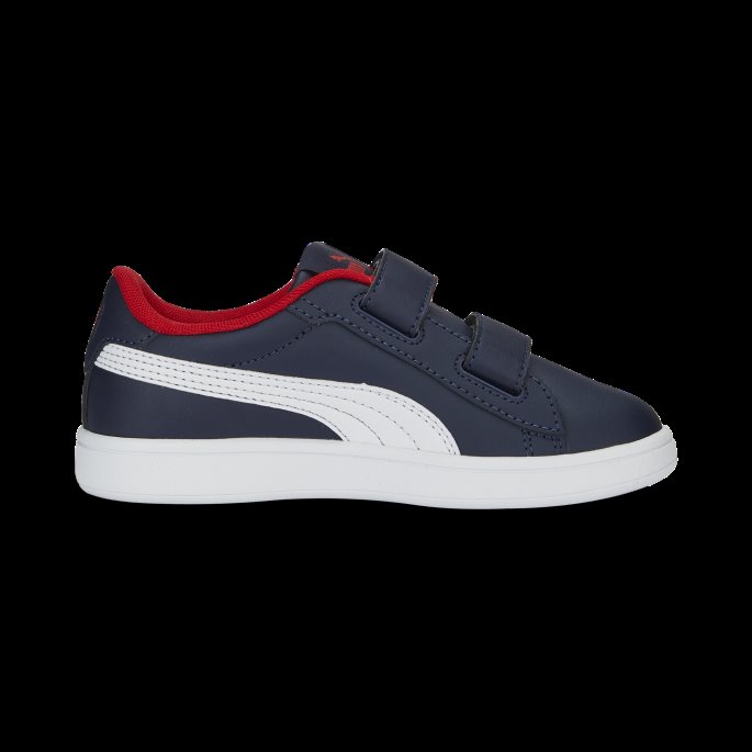 Marine-hvit-til Alle Tider Rød Puma På Tilbud Smash 3.0 Skinn V Joggesko Barn