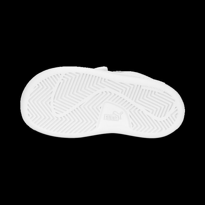 Puma På Tilbud Hvit-kul Lys Grå Smash 3.0 Skinn V Sneakers Baby