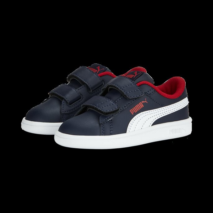 Puma På Tilbud Marine-hvit-til Alle Tider Rød Smash 3.0 Skinn V Sneakers Baby
