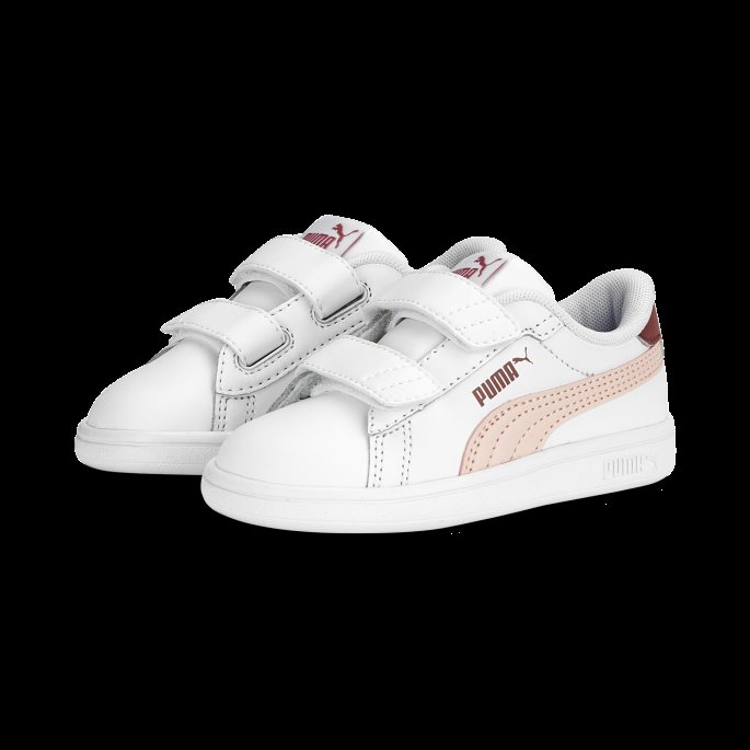Smash 3.0 Leather V Sneakers Baby White-rose Dust-heartfelt Puma På Salg