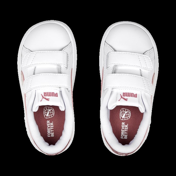 Smash 3.0 Leather V Sneakers Baby White-rose Dust-heartfelt Puma På Salg