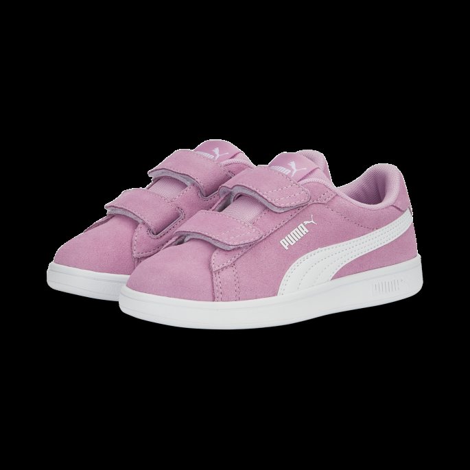 Lilla Chiffong-hvit Puma På Tilbud Smash 3.0 Semsket Sneakers Barn