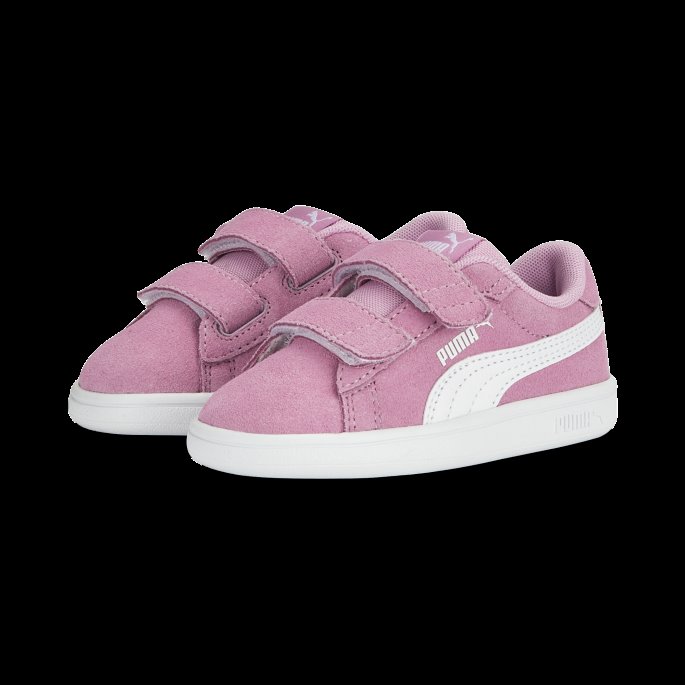 Puma På Tilbud Smash 3.0 Semsket Sneakers Baby Lilla Chiffon-hvit