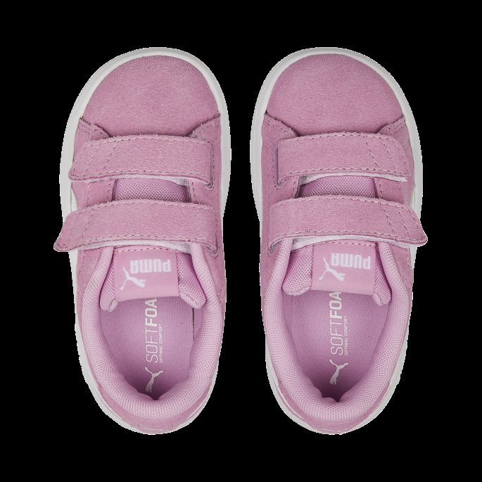 Puma På Tilbud Smash 3.0 Semsket Sneakers Baby Lilla Chiffon-hvit