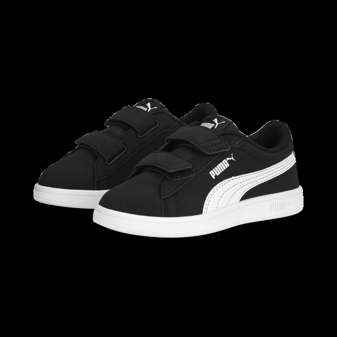 Puma På Tilbud Svart-hvit Smash 3.0 Buck Joggesko Barn