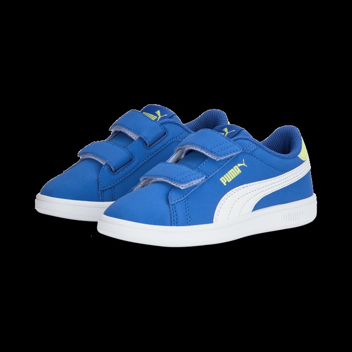 Puma På Tilbud Smash 3.0 Buck Joggesko Barn Victoria Blå-hvit-lilje Pad
