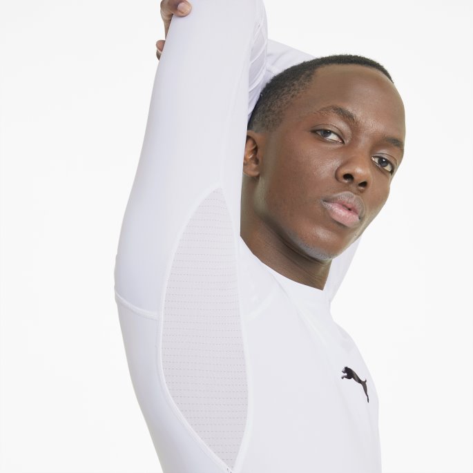 Puma På Tilbud Hvit Exo-tilpasset Langermet Treningsskjorte For Menn