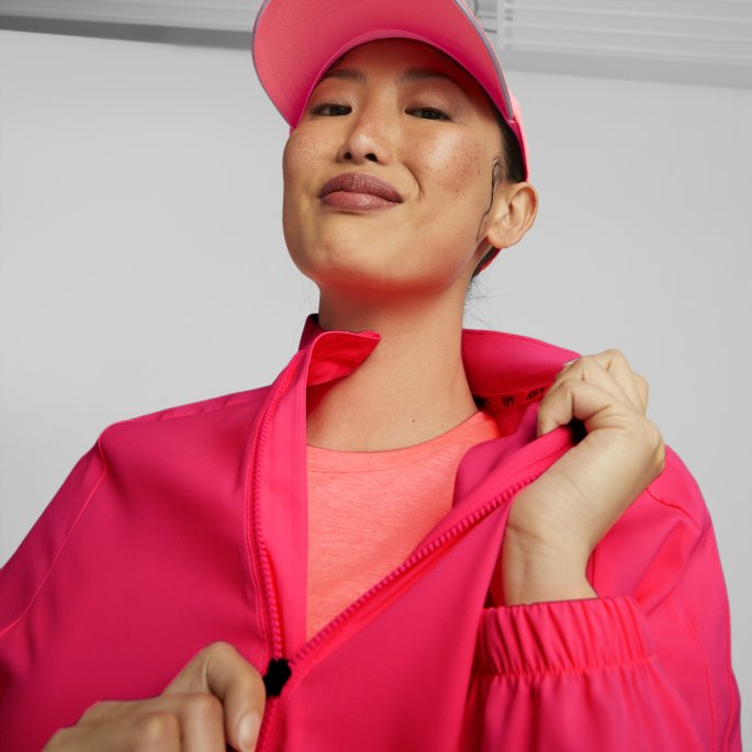Puma På Tilbud Sunset Glow Favoritt Vevd Løpejakke For Kvinner