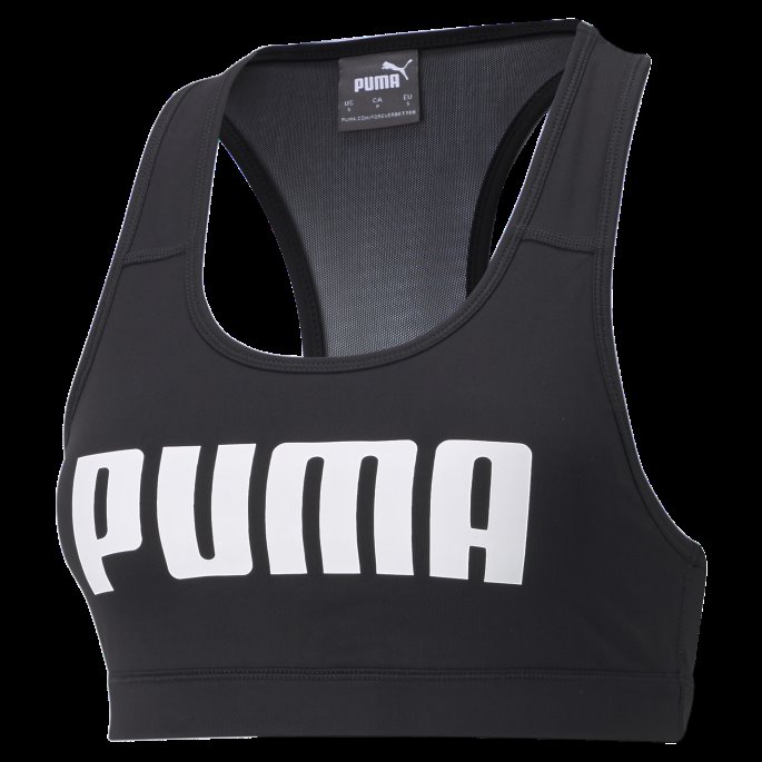 Puma På Tilbud Mid Impact 4beholder Sports-bh For Kvinner Svart