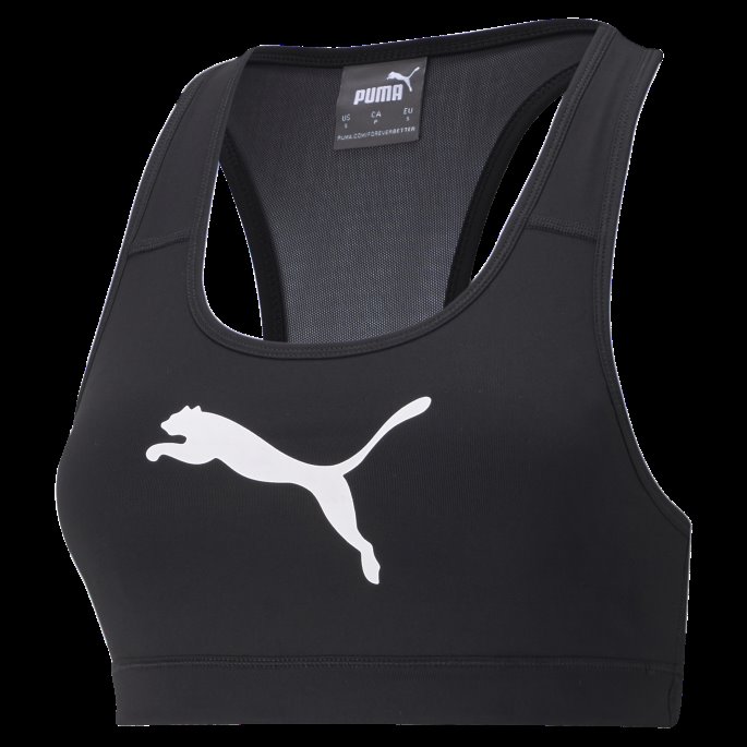 Svart-hvit Big Cat Puma På Tilbud Mid Impact 4keeps Trenings-BH For Kvinner