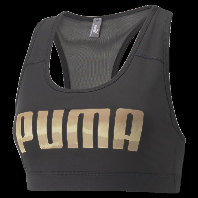 4keeps Kvinners Grafiske Mid Impact Bh Puma På Tilbud Svart-børste Puma På Salg