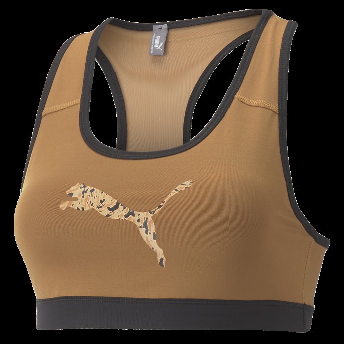 Mid 4keeps Grafisk Trenings-bh For Kvinner Desert Tan Puma På Salg