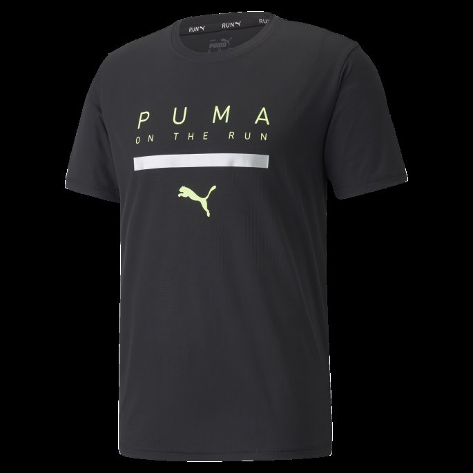 Logo Kortermet Løpeskjorte For Menn Svart Puma På Salg