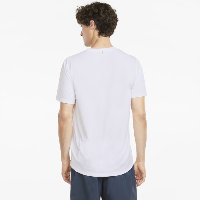 Puma På Tilbud Logo Kortermet Løpeskjorte For Menn Hvit