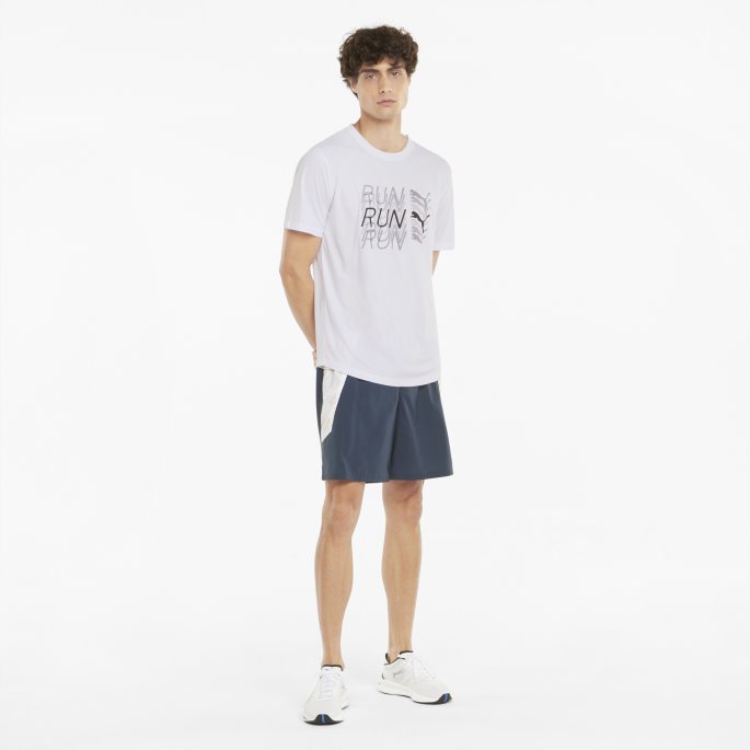 Puma På Tilbud Logo Kortermet Løpeskjorte For Menn Hvit