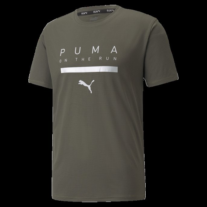 Drueblad Puma På Salg Logo Kortermet Løpe-t-skjorte For Menn