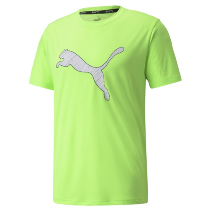 Logo Kortermet Løpe-t-skjorte For Menn Puma På Tilbud Grønn Gjenskinn