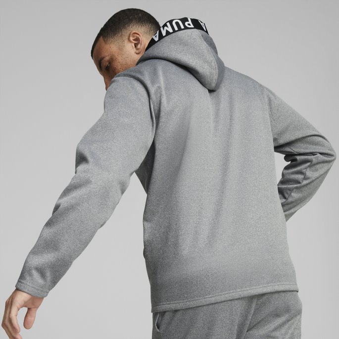 Pwrfleece Trening Hettegenser For Menn Mellomgrå Lyng Puma På Tilbud