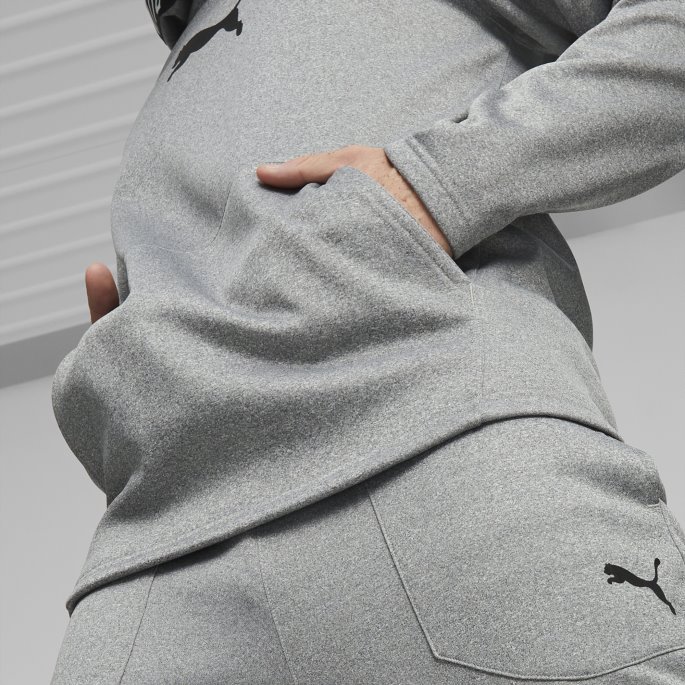 Pwrfleece Trening Hettegenser For Menn Mellomgrå Lyng Puma På Tilbud