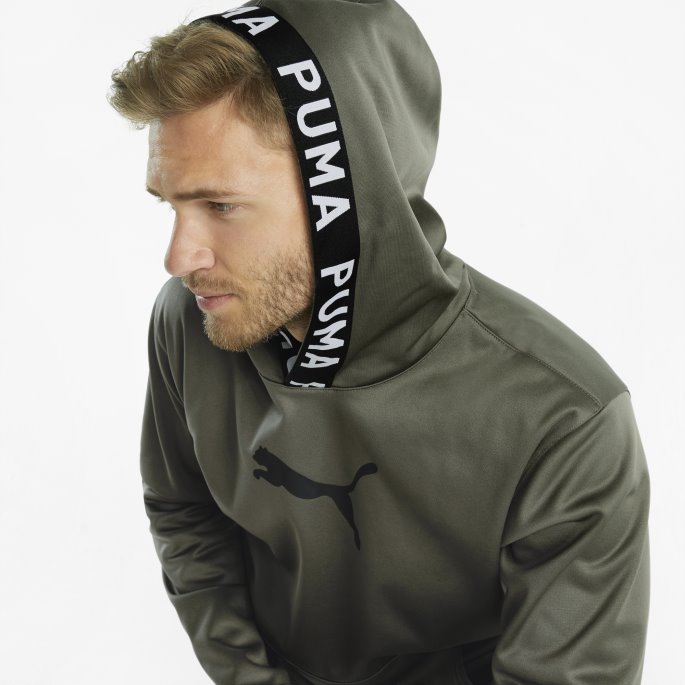 Puma På Tilbud Pwrfleece Trening Hettegenser For Menn Drueblad