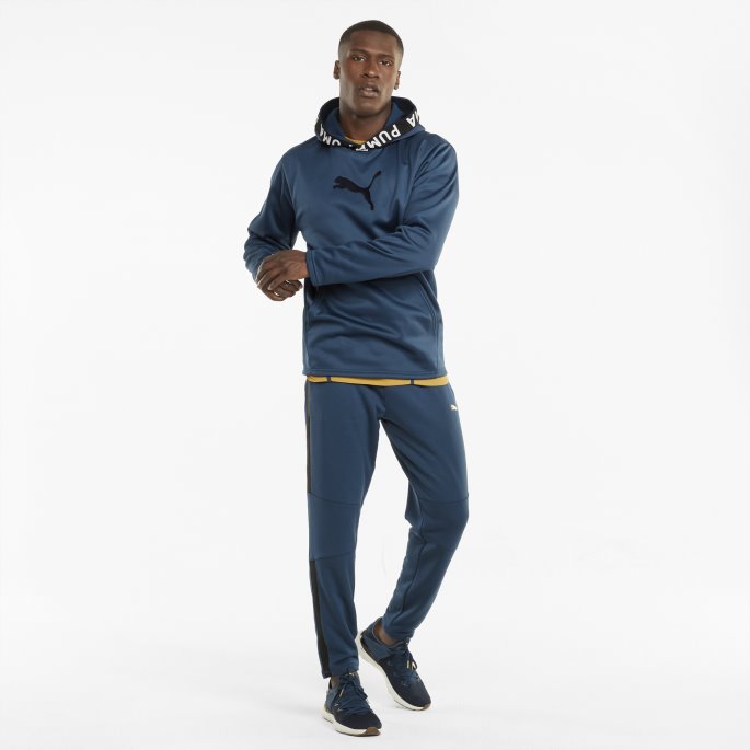 Puma På Tilbud Intens Blå Pwrfleece Treningshettegenser For Menn