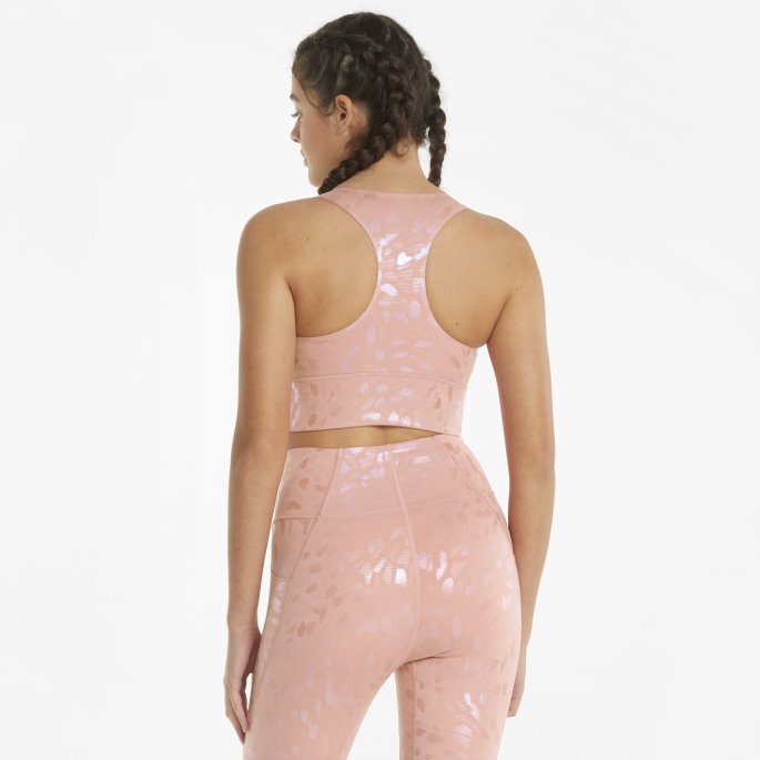 Forever Luxe Grafisk Trenings-bh For Kvinner Med Rosett-iriserende Trykk Puma På Salg
