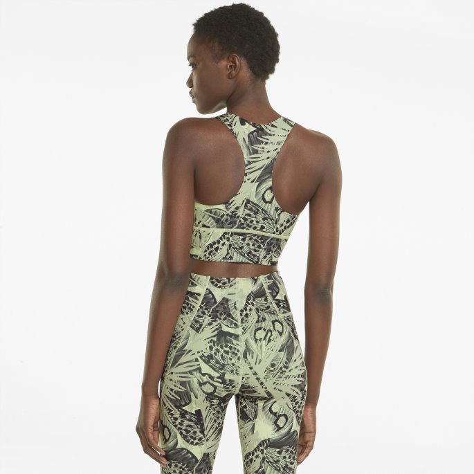 Puma På Tilbud Våren Mose-abstrakt Print Forever Luxe Grafisk Trenings-bh For Kvinner