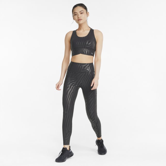 Forever Luxe Grafisk Trenings-BH For Kvinner Svart-sebra-trykk Puma På Salg