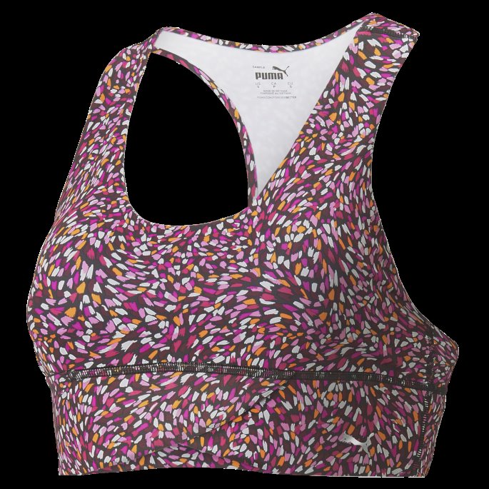 Svart-multi Print Forever Luxe Grafisk Trenings-bh For Kvinner Puma På Salg