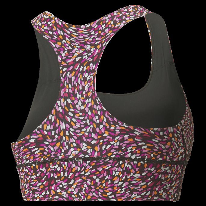 Svart-multi Print Forever Luxe Grafisk Trenings-bh For Kvinner Puma På Salg