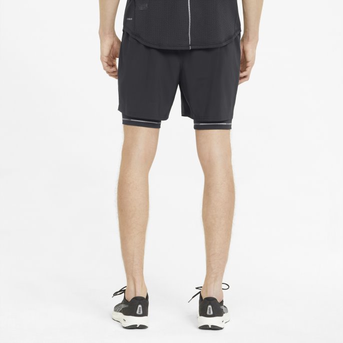 Grafisk 2-i-1 5" Løpeshorts For Menn Puma På Tilbud Svart-svart