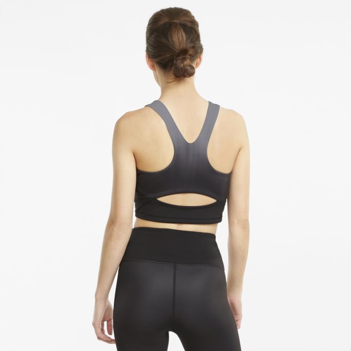 Puma På Tilbud Svart-asfalt-ombre Print Studio Ombre Dame Racerback Trening Crop Top