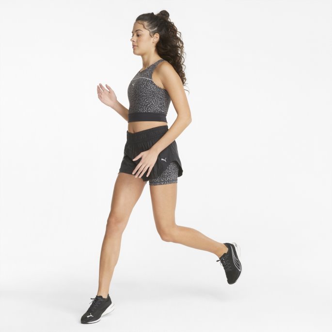 Puma På Tilbud Run High Shine Cropped Dame Løpe-topp Svart-q2