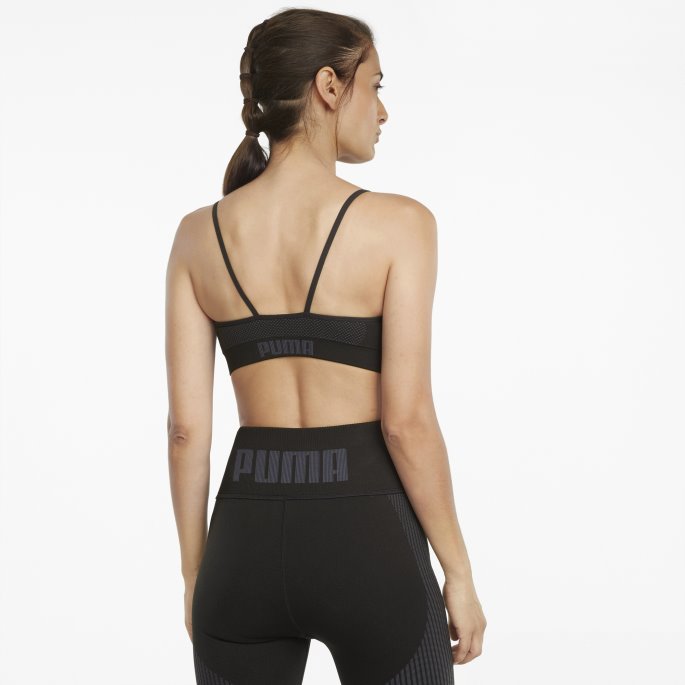 Svart Strappy Sømløs Trenings-BH For Kvinner Puma På Salg