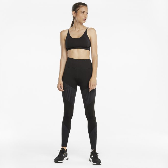 Svart Strappy Sømløs Trenings-BH For Kvinner Puma På Salg