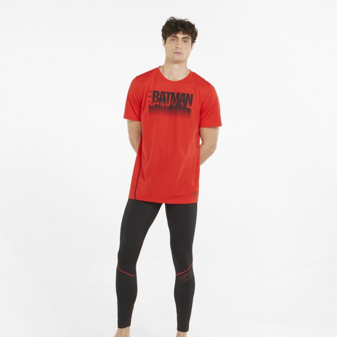Puma På Tilbud X Batman Perforert Trenings-t-skjorte For Menn Ildrød