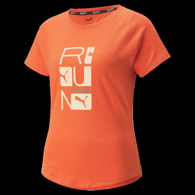 Puma På Tilbud Firelight 5k Logo Kortermet Løpe-t-skjorte For Kvinner