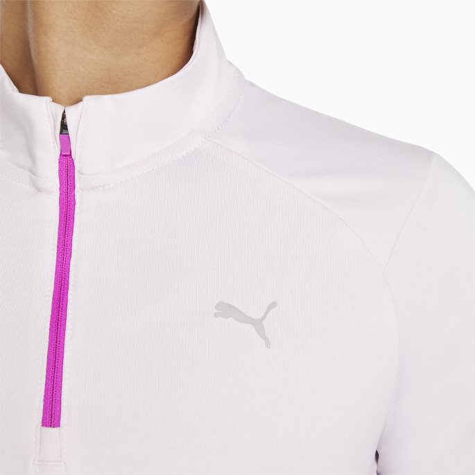 Puma På Tilbud Lavendel Tåke 5k Strikket Halv Glidelås Dameløpetopp