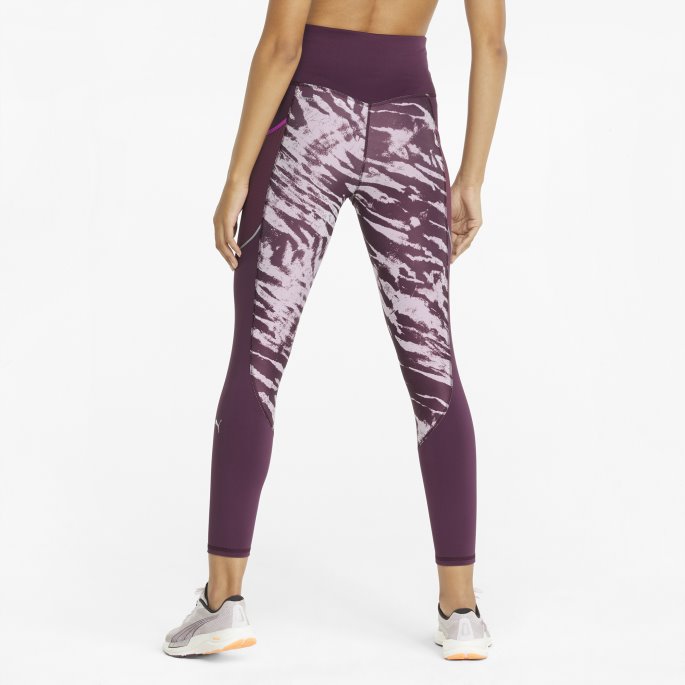 5k Grafisk Høy Midje 7-8 Kvinner Løpeleggings Drue Vin Puma På Salg