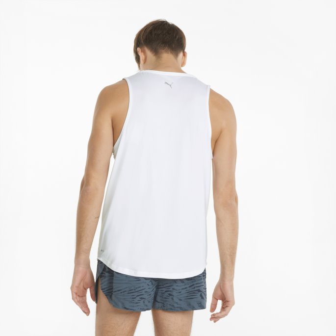 Puma På Tilbud Hvit Skyspunnet Løpesinglet For Menn