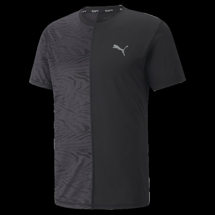 Sort Puma På Salg Grafisk Kortermet Løpeskjorte For Menn