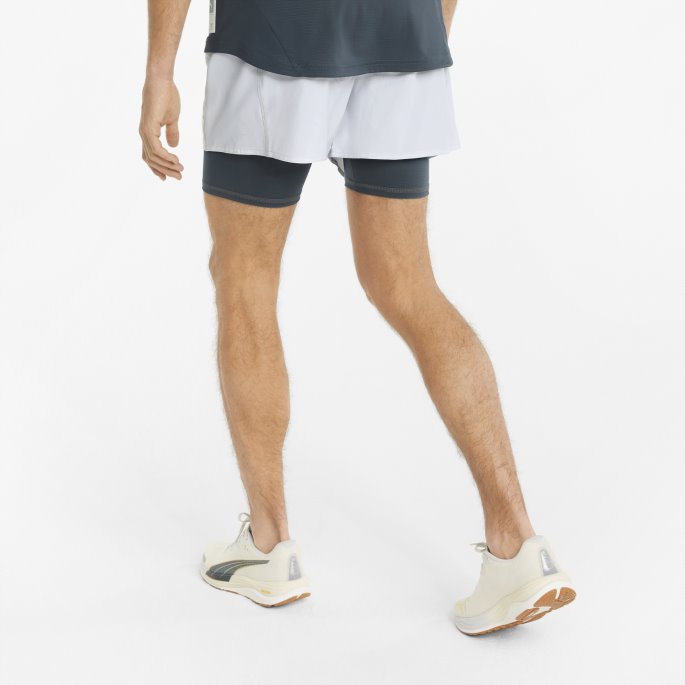 Puma På Tilbud X First Mile 5" 2-i-1 Løpeshorts For Menn Nimbus Sky-mørk Skifer