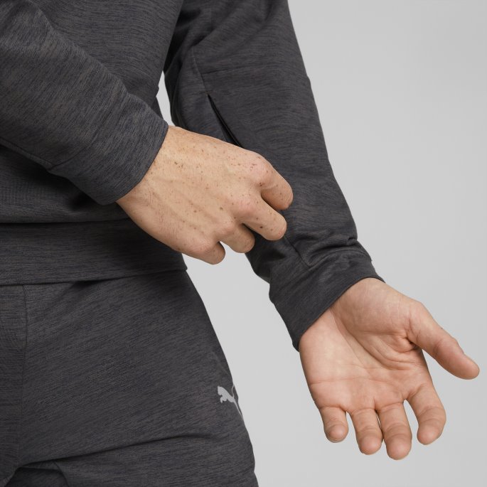 Puma På Tilbud Skyspunnet Crew Neck Treningsskjorte For Menn Svart Lyng