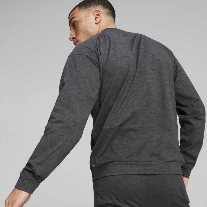 Puma På Tilbud Skyspunnet Crew Neck Treningsskjorte For Menn Svart Lyng