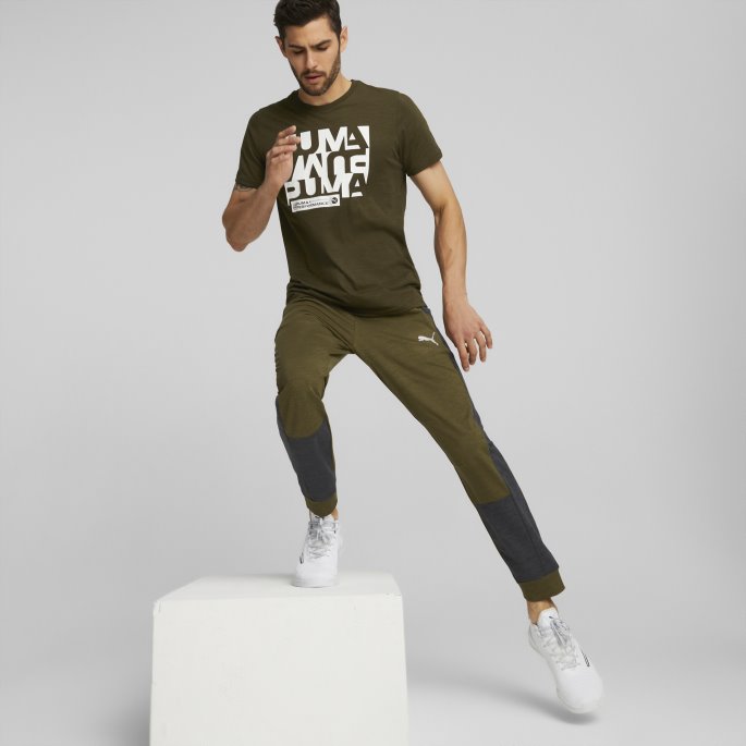 Puma På Tilbud Skyspunnet Treningsjoggere For Menn Dyp Olivenlyng