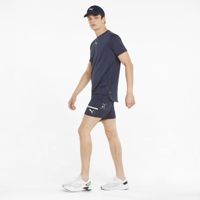 Puma På Tilbud Ventil Kortermet Trenings-t-skjorte For Menn Peacoat-jacquard