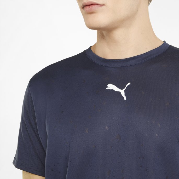 Puma På Tilbud Ventil Kortermet Trenings-t-skjorte For Menn Peacoat-jacquard